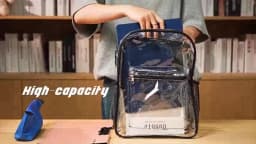 Clear Transparent Pvc Backpack Large Capacity Air Cushion Strap Waterproof Wear Resistant Unisex Kids School Bag For Travel Use