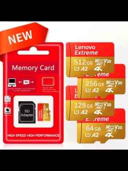 Lenovo Micro SD Card 512GB Class 10 High Speed Memory Card 128GB TF Flash Card U3 V30 Mini SD Card For Cameras Phones Dones
