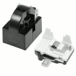 2PCS Starting Relay And Overload Protector Refrigerator PTC Start Relay 1/2 Pin 15 Ohm + 1/6H Compressor Overload Protector 