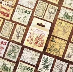 45 Pcs Vintage Plants Stamp Mini Paper Stickers for DIY Diary Scrapbooking Kawaii Stationery Seal Sticker Decoration