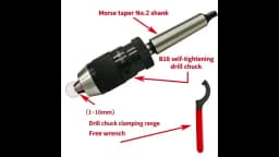 MT2-B18 1-16MM MK2 mandrel live core drill chuck durable taper steel self-tightening keyless accessory lathe tool