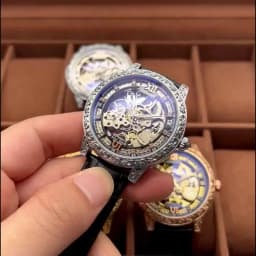 New High-Value Lightweight Luxury Hollow Automatic Mechanical Men's Watch, Fashionable Business Casual British-Style Men's Watch, This Is the Top Brand for Gifts, the Best Gift for Him, No Batteries Required