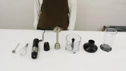3 in 1 Electric Mixer with 2 speeds & turbo setting, Easy release button,for Fruit & Veg Chopper & attachment