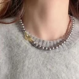 French Elegant Micro Set Zircon Round Buckle Imitation Pearl Beaded Necklace For Women's Temperament Jewelry Sweet Accessories