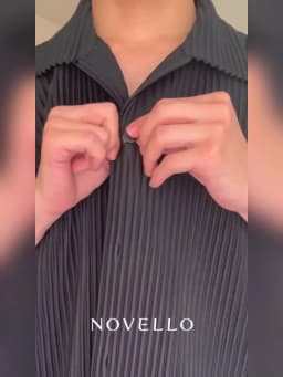 Miyake Pleated Short Sleeve Shirt Casual Solid Color Shirts Summer Button Lapel Top Men