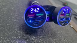 300W PD Car Charger QC3.1 Fast Charge 4USB+2PD Ports Car Cigarette Lighter Plug Car Charger Flash Charge with Digital Display