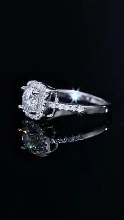 NeeTim D Color Moissanite Ring 925 Sterling Silver with White Gold Plated Sparkling Rings for Women Wedding Band Jewelry Gifts
