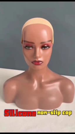 Wholesale 4Pcs/Box Female Realistic Mannequin Head With Shoulders African Wig Display Model Dark Brown Doll Head For Hat Glasses
