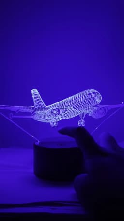Airplane 3d Night Light Usb Plug-in Touch Table Lamp Decoration Bedside Nightlight Child Birthday Christmas Gifts for Kids Boys