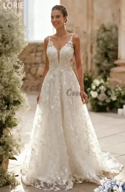 LORIE A-line Sexy Applique 3D Flowers Wedding Dress Sleeveless Backless Wedding Gowns Backless Bride Gown Customized 2025