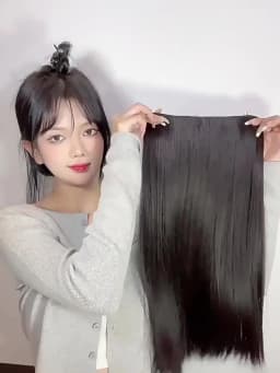 WIGSIN 60cm Synthetic Long Straight Clip In One Piece Hair Extension 5 Clips Brown Black Heat Resistant Fake Hair for Women