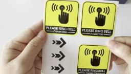 48pcsTiny Please Ring Bell Sticker Please Ring Bell Outdoor Sign Label Ring The Doorbell Sign Sticker 2inch