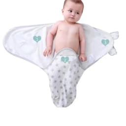 Baby Blanket Hat Set Cartoon Printed Cotton Newborn Swaddle Adjustable Infant Sleeping Swaddle Wraps All Seasons 0-6 Months