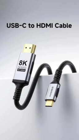 Hagibis USB C to HDMI Cable Type-C to HDMI 2.1 8K Video Soft Cable Phone Laptop to TV Monitor 4K240Hz for Phone Tablet Projector