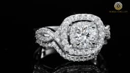 Newshe 2Pcs Halo Round Cut Moissanite Wedding Ring Set for Women Solid 925 Sterling Silver Zircons Luxury Bridal Rings