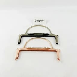 1/2Pcs Deepeel 22cm Metal Purse Frame Embossed Handbag Handle DIY Handmade Wallet Kiss Clasp Bag Sewing Brackets for Making Bags