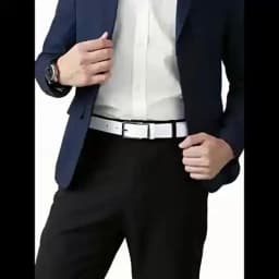 High Quality Genuine Leather Click Belt for Men Fashion White Automatic Buckle Waistband, Strap Suitable for Daily Jeans Outfits