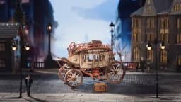Robotime Rokr Stagecoach Music Box 3D Wooden Puzzle for Adults Birthday Anniversary Day Gift Hobby STEM Kits Model Easy to Build