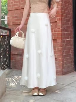 2025 Summer New: French Style 3D Flower High Waist Figure-Flattering Mermaid Tail Midi Skirt