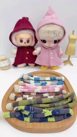 6 Styles Knitted Cape Cloak And 5 Colors Striped Scarf Set for 1/6 Scale Jointed Doll DIY Winter Outfit Accessories