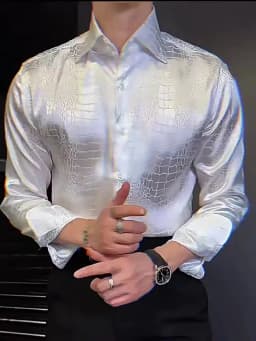 Lapel Collar Long Sleeve Retro Leopard Print Shirt British Versatile Casual Shirt Man Camisa Social Masculina Streetwear Shirts
