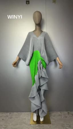WINYI New Pleated Slim High-Fork Dress for Women Fashion Beach Cover-Up Muslim Kaftan Abaya Dubai Luxury Long Evening Gown