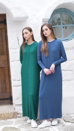 AS SS26 summer loose style button dress comfortable ribbing fabric dress o-neck lady clothes
