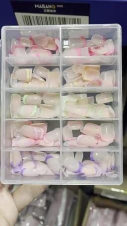 240/120pcs Summer Colorful Fake Nails Short Square Press On Nails French Acrylic Manicure Nail Art Glossy Full Cover False Nail