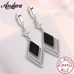 925 Sterling Silver Long Earrings Flow Retro Zircon Diamond Long Earrings Lady Fashion Jewelry Gift