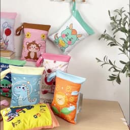 Babyshow 1PC Washable Wet Dry Bag Wetbag for Baby Diapers Nappies Waterproof Reusable Diaper Bag with Two Zippers 25cmx35cm
