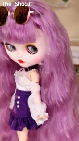 Outfits For ICY DBS Blyth Doll Rock Bunny Idol Dress With Glasses Fashion Suit 1/6 BJD Ob24 Cosplay Anime Girl