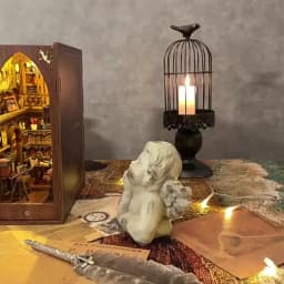 DIY Book Nook Insert Kits Wooden DollHouse Building Toys Magic House Casa Bookend With LED Lights Bookshelf Home Decoration Gift