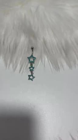 Egirl Body Piercing Blue Crystal Star Belly Button Rings Cute Korean Fashion Navel Piercing Sexy Accessories Y2K Body Jewelry