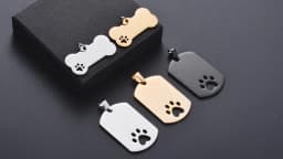 10pcs Wholesale Stainless Steel Pet ID Blank Rectangle Dog Tags Pendant Necklace Jewelry Findings Hypollergenic 28x45mm