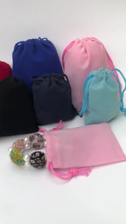 200 Pieces Velvet Dust Bag Black Multi-Color 10x12 Cm 7x9 Cm 5x7 Cm Drawstring Gift Packaging Small Jewelry Storage Bags