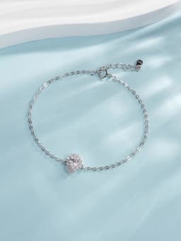 MODIAN 925 Sterling Silver Water Drop Clear CZ Bracelet Pear Cut Link Chain Platinum Plated Bracelet For Women Wedding Jewelry