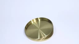 6 Piece Round Serving Tray, Gold Plated Tray Set 30cm Diameter, Elegant Decorative Trays for Wedding Party Decor, Home Kitchen