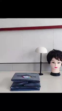 Wig Storage Box For Toupee Closure Frontal Hand Carry Wig Bag With Head And Stand Wig Packaging Box Grey