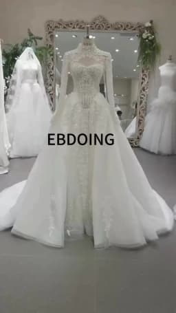 EBDOING Customized Wedding Dress A-Line Lace Sweetheart Neckline With Detachable Jacket Customized Bride Gowns