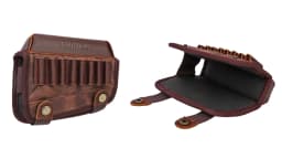 Tourbon PU & Leather Gun Buttstock Cheek Rest Riser with Rifle Cartridges .308win .30-06 .30-30 Ammo Holder  Hunting Accessories