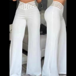 Women Wide Leg Flared Pants 2024 Spring Casual Crisscross Sheer Mesh Patch High Waist Trousers Y2k Streetwear Elegant Work Pant
