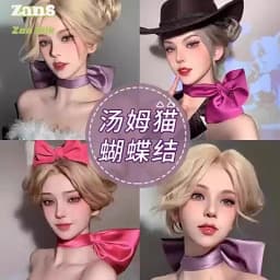 Tom Dream Cat Large Bow Hairpin Neck Necklace Girlfriend Cos Necklace Wig Grab Clip Headdress