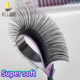 Rujade All Sizes 6-20mm Individual Eyelash Extension Matte Black Premium Russian Volume Eyelash Handmade Faux Mink Lashes Cilias