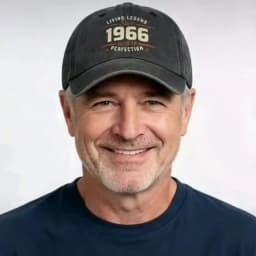 "Living Legend Since 1966" Washed Baseball Cap Adjustable Unisex Gift For 60th Birthday & Vintage Lovers