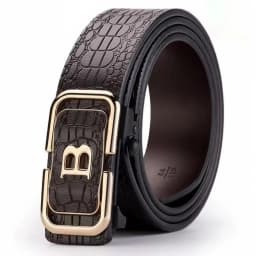 Fashionable Men's Crocodile Pattern Automatic Buckle Belt With Men's Jeans Casual Belt Trendy Men's Business Design Belt