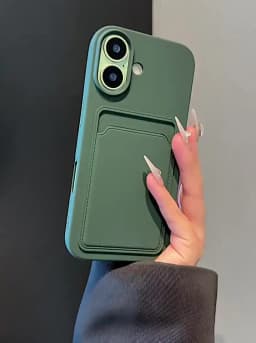Classic Frosted Solid Colours Card Case For iPhone 17 Pro Max 16 15 14 13 12 11 Pro Max Mini Plus Silicone Drop-proof Soft Cover