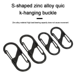 5/10PCS Tactical S Type Carabiner Camping Equipment Mini Anti-Theft Aluminium Alloy Keychain Hook Hiking Backpack Buckle BBK01