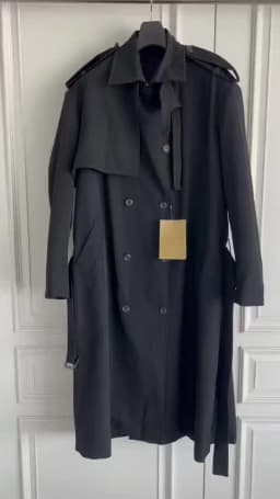 TOP-YAMAMOTO original design black wool coat