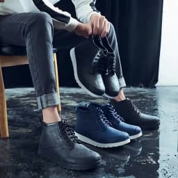 Lovers Lace-up Rain Boots Men Outdoor Non-slip Waterproof Work Water Boots Fashion Couple's Ankle Platform Rainboots Size 36-45