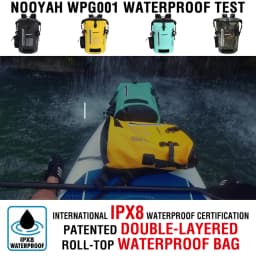 NOOYAH Waterproof Dry Bag IPX8 Roll-Top Closure Waterproof Backpack Fishing Bag Double Layer Rucksack Outdoor Sport Dry Backpack